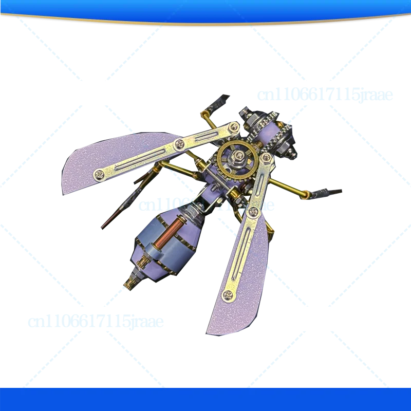 Steampunk mechanical fly DIY handmade building block puzzle assembly model creative tabletop ornament birthday gift