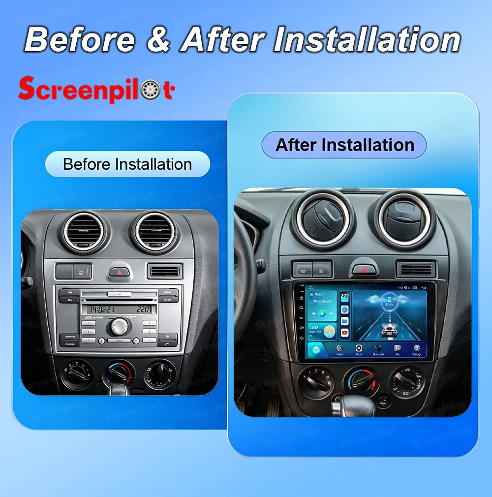 Android 16 For Ford Fiesta MK 5 2002-2008 Car Radio 2 Din Mirror Link Android Auto GPS Navigation 2K QLED Stereo Head Unit RDS