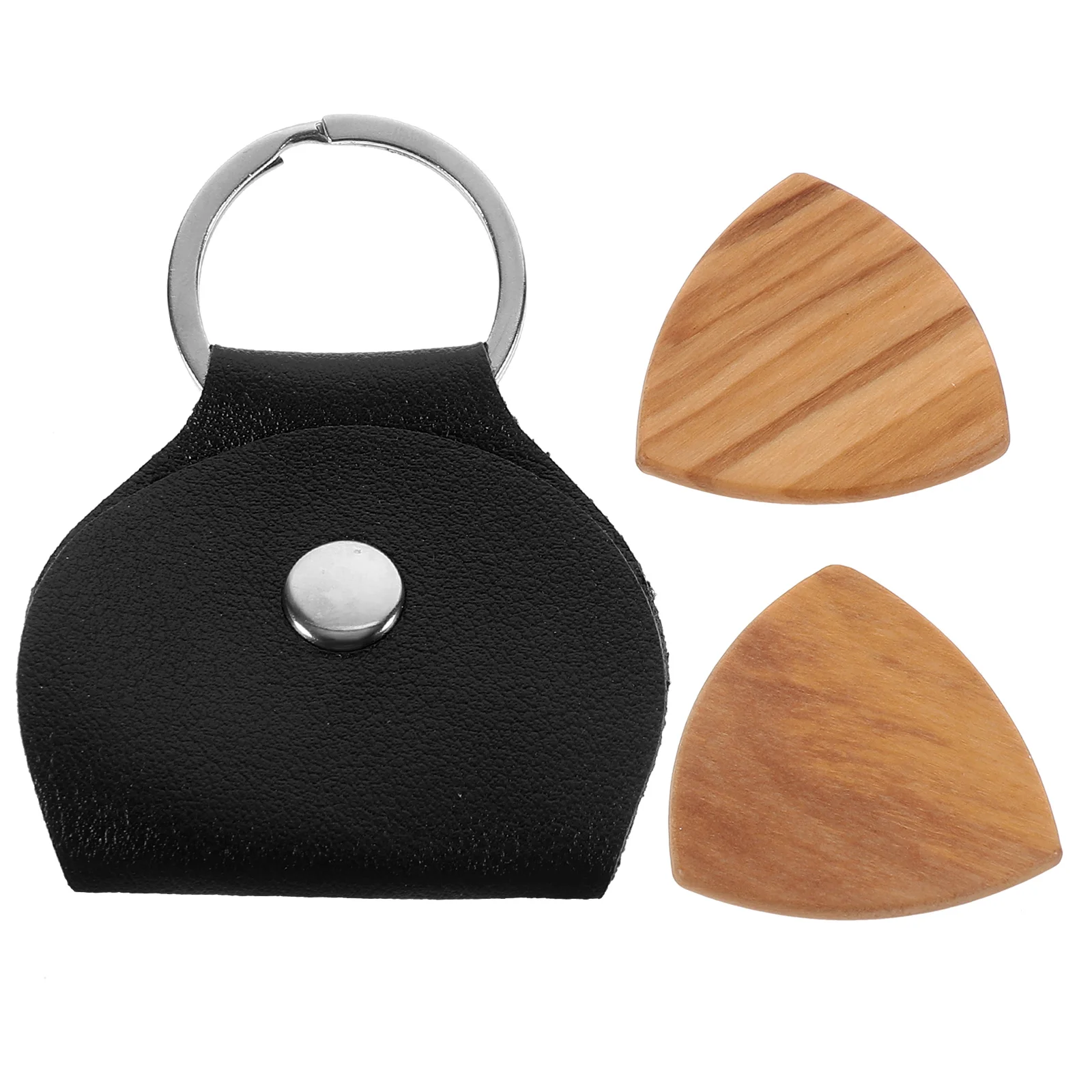 

Set Guitar Holder Key Chain Keychain Picks Wood Compact Child Mini Shaped Storage Electric
