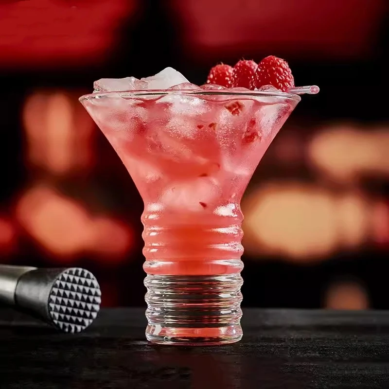 

240ml Cocktail Glasses Goblet Spiral Martini Glass Gifts for Friends Beverage Cup Bar Accessories