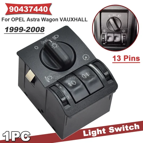 Imagen 1 del producto Interruptor de luz principal automático, interruptor de Control de lámpara antiniebla para Vauxhall Opel Astra G Zafira A Vectra B 1995-2003 90437440