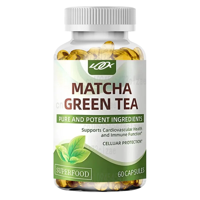 Los cápsulas vegetarianas de té verde Matcha promueven la digestión y alivian la fatiga, el apetito y los polifenoles del té 60 cápsulas