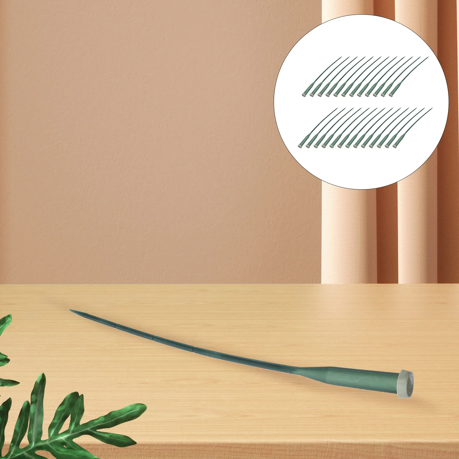 

25pcs Floral Tubes 13.8 Inch Green Plastic Flower Stem Water Vials With Caps Reusable Fresh Flower Water Pipe For Arrangements