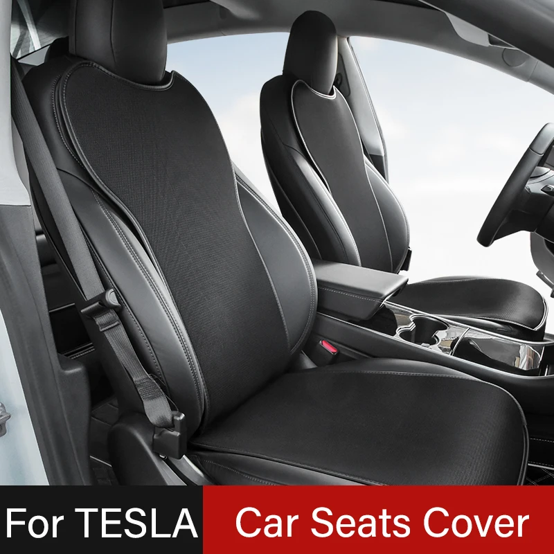 

7pcs Car Seat Cover Protector Cushion Breathable Comfortable Anti-kick Pad Modified Interior Accessories For Tesla Model 3 Y