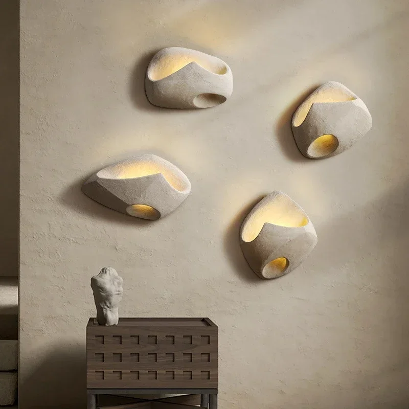 Imagem -02 - Wabi Sabi-cimento Led Wall Lights Designer Villa Café Bar Home Decor Sala Quarto Corredor Estilo Art