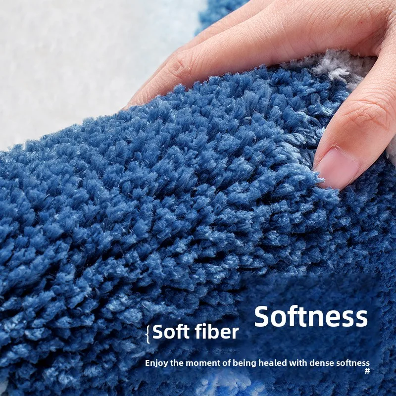 Sea Wave Plush Bath Mats Super Soft and Comfortable Water Absorbing Foot Mat Home Bedroom Decoration Bedside Rug Anti Slip