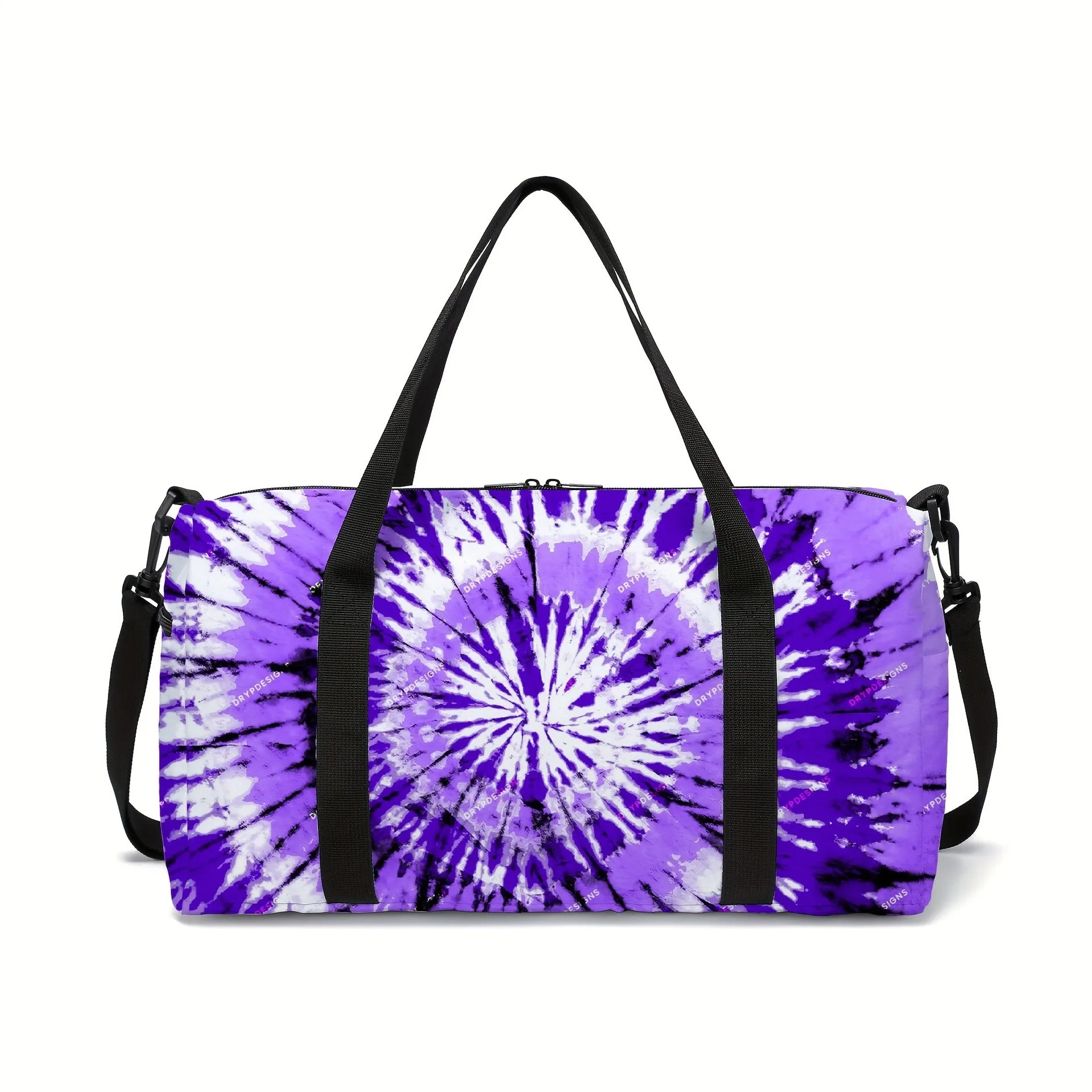 

Luxury Colorful Dreamy Tie Dyeing 3D Printed Large Capacity Travel Bags Barrel Shape Crossbody Bag Sports Bags Gym Yoga Bag
