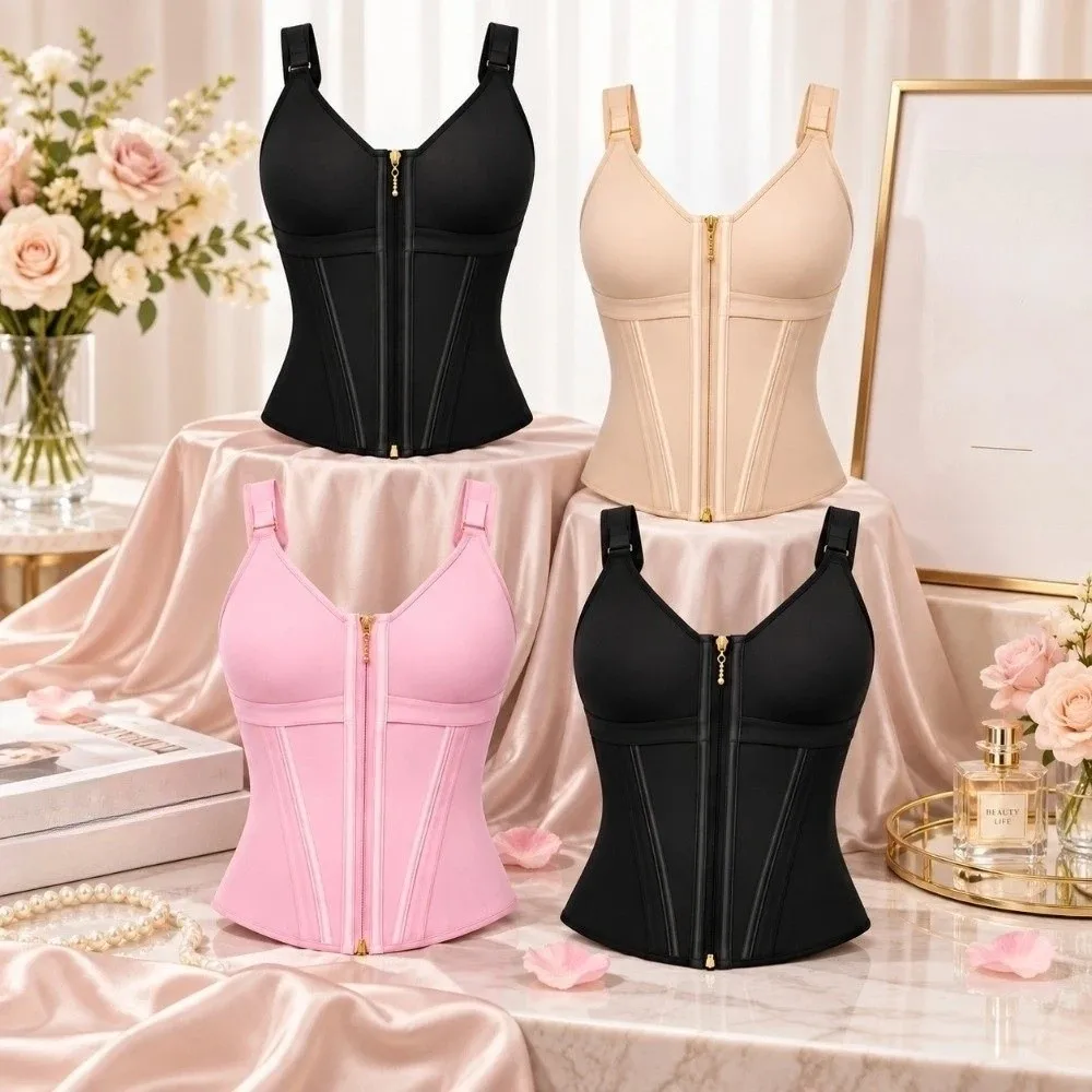 Nahtlose Bauchkontrolle Shapewear Bauchstraffung Postpartum Body Shaper Taillentrainer mit Reißverschluss und Schnalle – Detail 5
