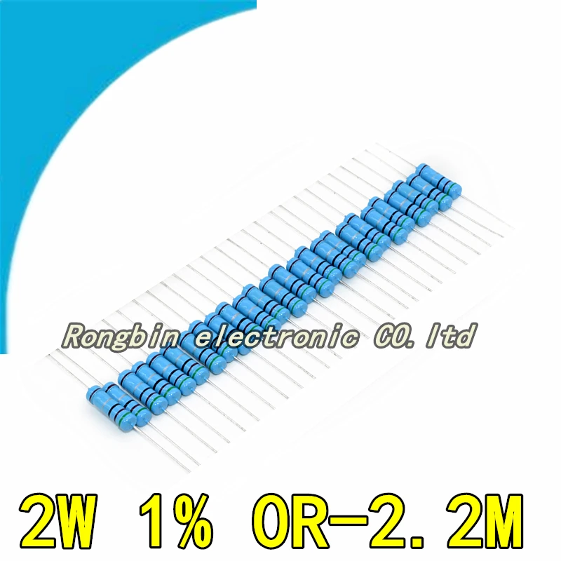 20pcs 2W Metal Film Resistor 2W 1% 39K 43K 47K 51K 56K 62K 68K 75K 82K 91K 100K 110K 120K 130K 150K 180K 200K ohm