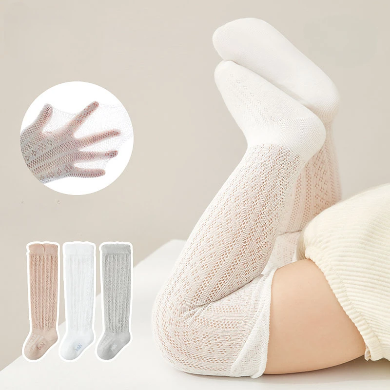 Spring Summer Ultrathin Mosquito Prevention Cute Children Sock Baby Long Stocking Mesh Over Knee Pure Cotton Newborn Gift