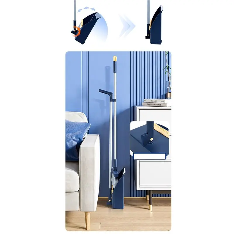 REST Broom and Dustpan Set,Foldable Extendable Broom Suit,Multifunction Household Dustless Dustpan Cleaning Set