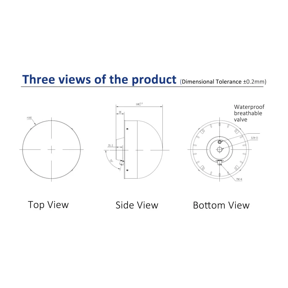 BY611 3D-дроссельная антенна GNSS Антенна GNSS (диапазон L1, L2 и L5) Высокостабильная антенна GNSS с защитой от помех L-диапазона (IP67