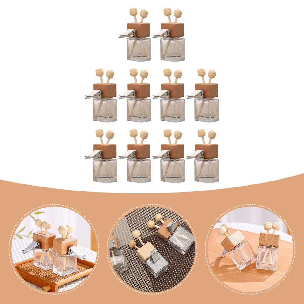 

10 Pcs Car Perfume Bottle Mini Air Vent Essential Oil Diffuser Glass Aromatherapy Empty Bottles Automotive Health Care