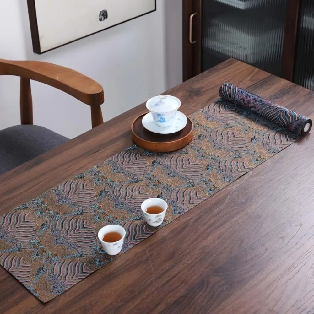 

Durable New Chinese Style Brocade Tea Mat Retro Elegant Desktop Pad Decorative Soft Dry Pour Tea Towel Home