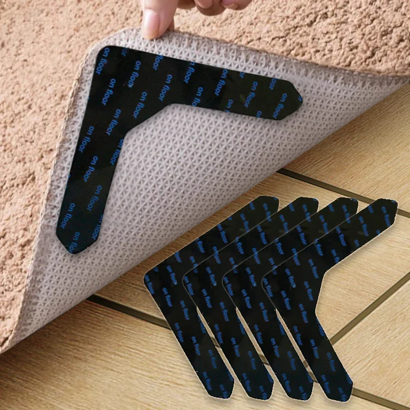 4pcs Strong Self Adhesive Fastener Dots Stickers Adhesive Hook Loop Tape For Bed Sheet Sofa Mat Carpet Anti Slip Mat Pads