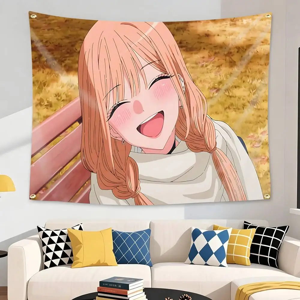 Cosplay Anime My Dress-Up D-Darling Flag Tapestry Banner for Bedroom Living Room Outdoor Camping Custom Supported