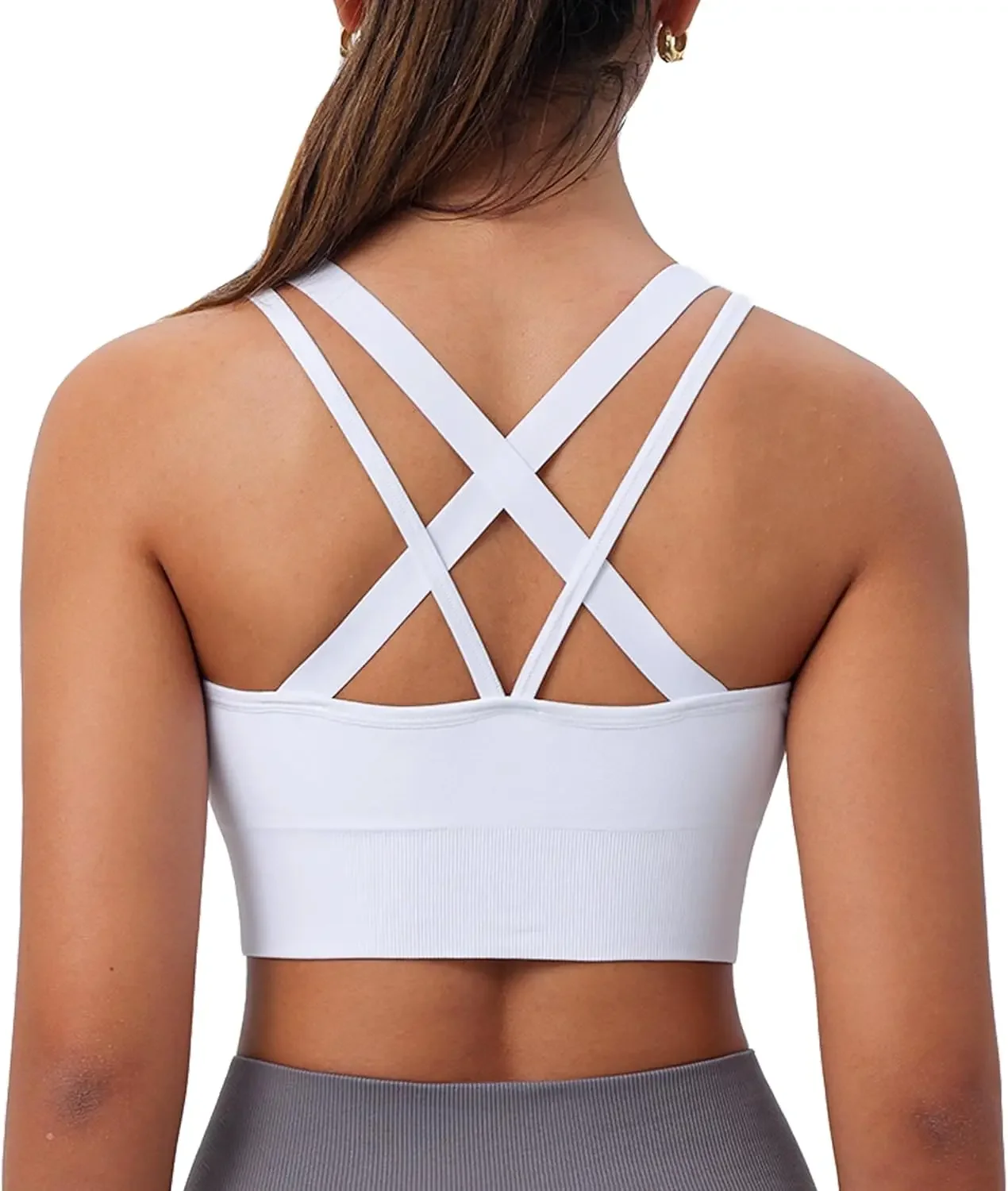 Sports Bra for Women Medium Support Criss Strappy Bras SeamlPadded High Impact Yoga Athletic Exercise Bras