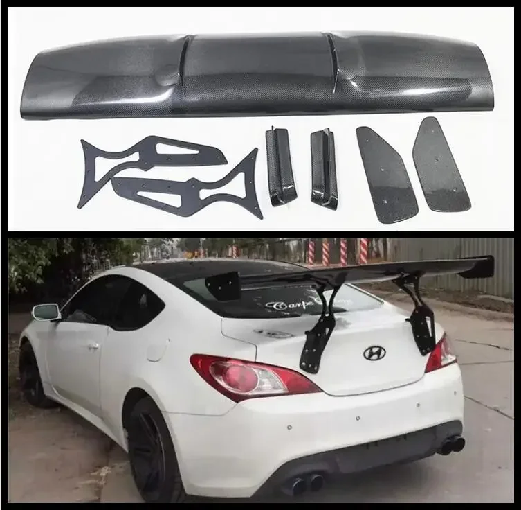 GT STYLE CARBON FIBER REAR WING TRUNK LIP SPOILER FOR Hyundai Genesis Coupe 2009 2010 2011 2012 2013 2014 2015