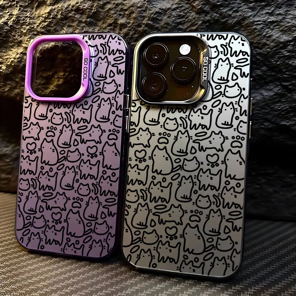 Black Cat Full Screen Kitten Phone Case for Samsung A73 A72 A55 A54 A53 A35 A34 A33 A32 A30 A24 A23 A22 A14 A05 4G 5G Matte image 4