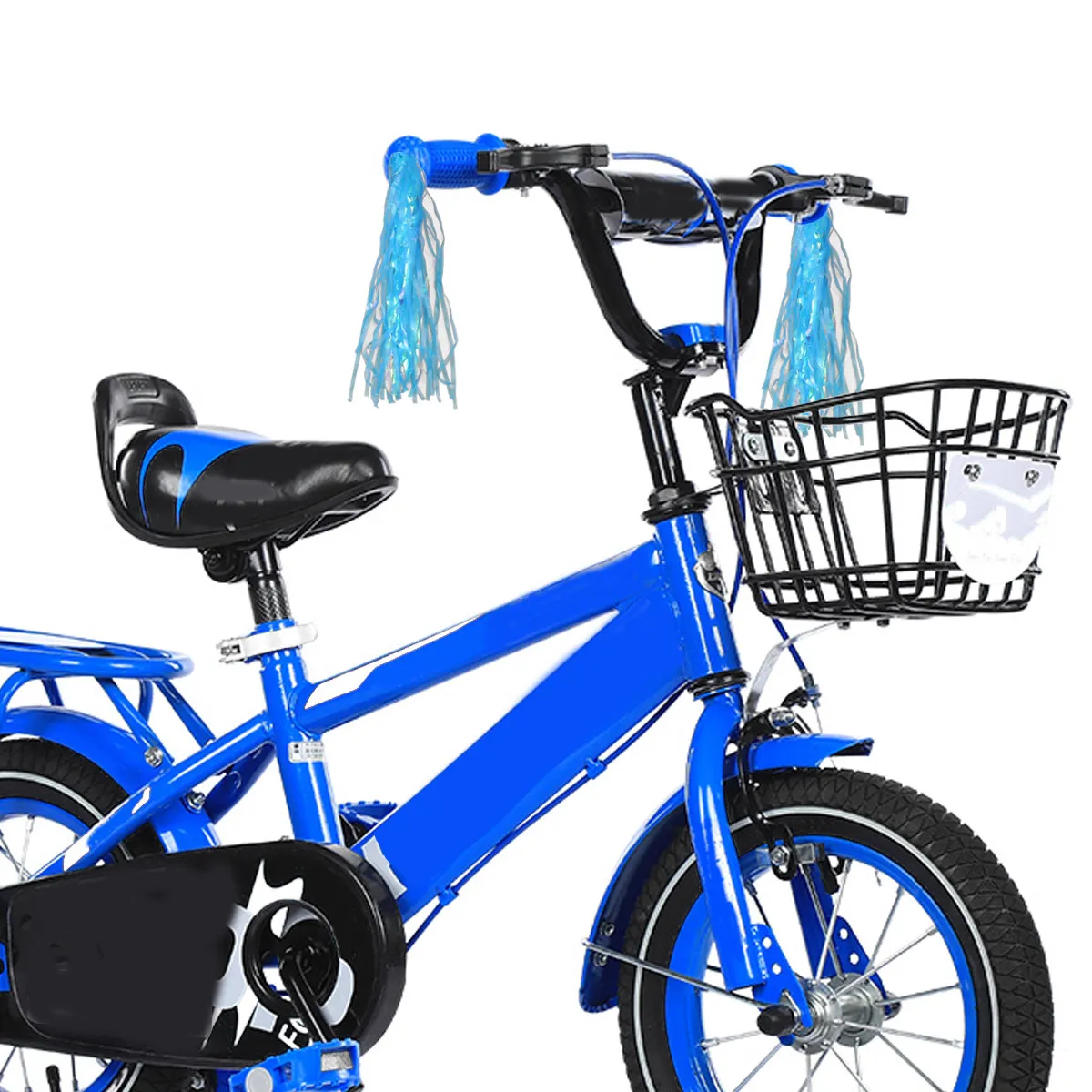 

4Pairs Bike Handlebar Streamers Sparkly Glossy Wind-Dancing Decorations for Bicycles Tricycles Scooters Sky-Blue