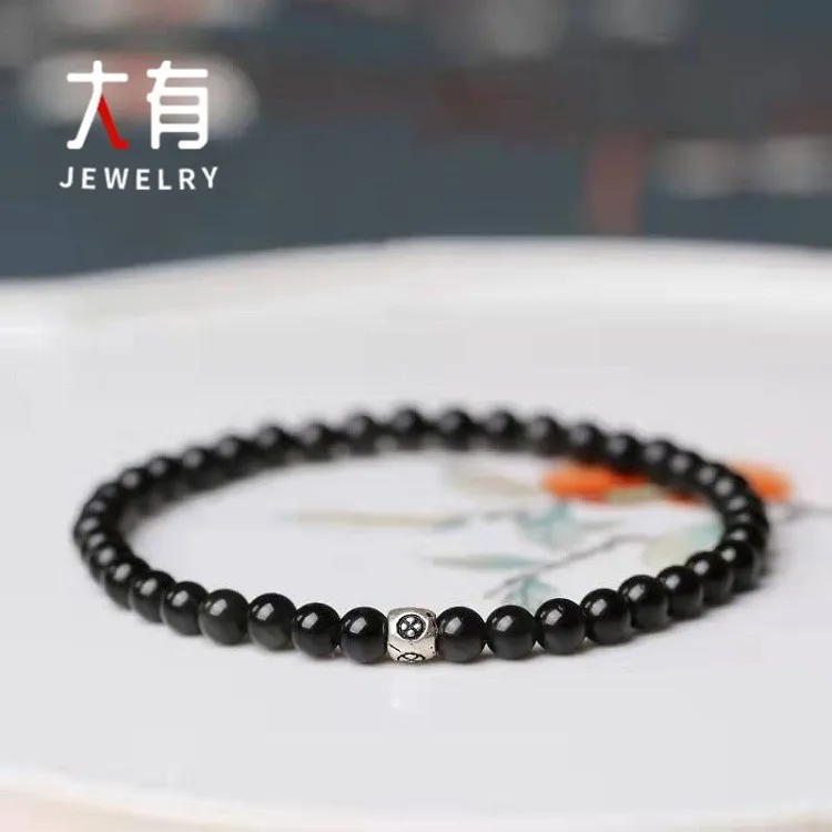 

Natural Rainbow Eye Obsidian 4mm Ultra Thin Bracelet for Women Tea Crystal Couple Bracelet Gifts