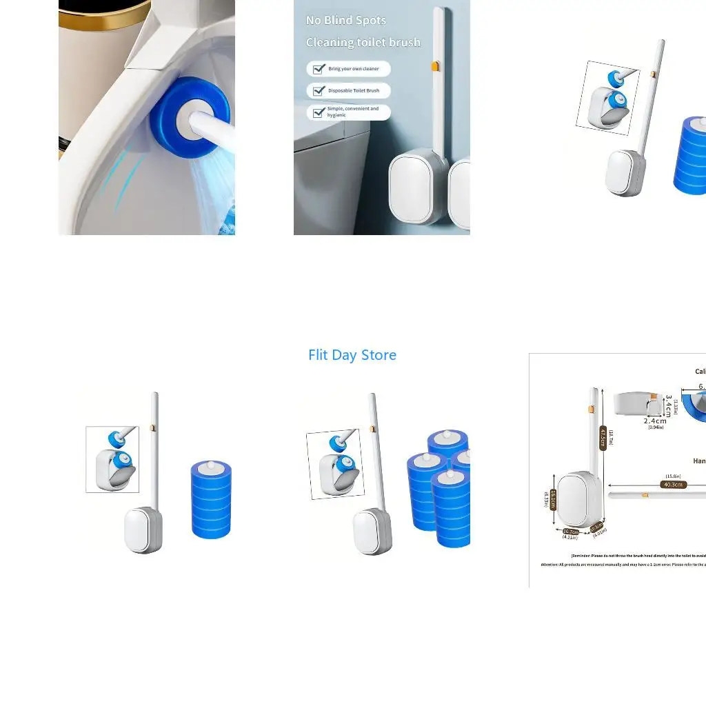F92C Fast On Toilet Brush Set 5 Layer Cleaning Sponges Head Suitable for Deep Stain Removal & Prevention