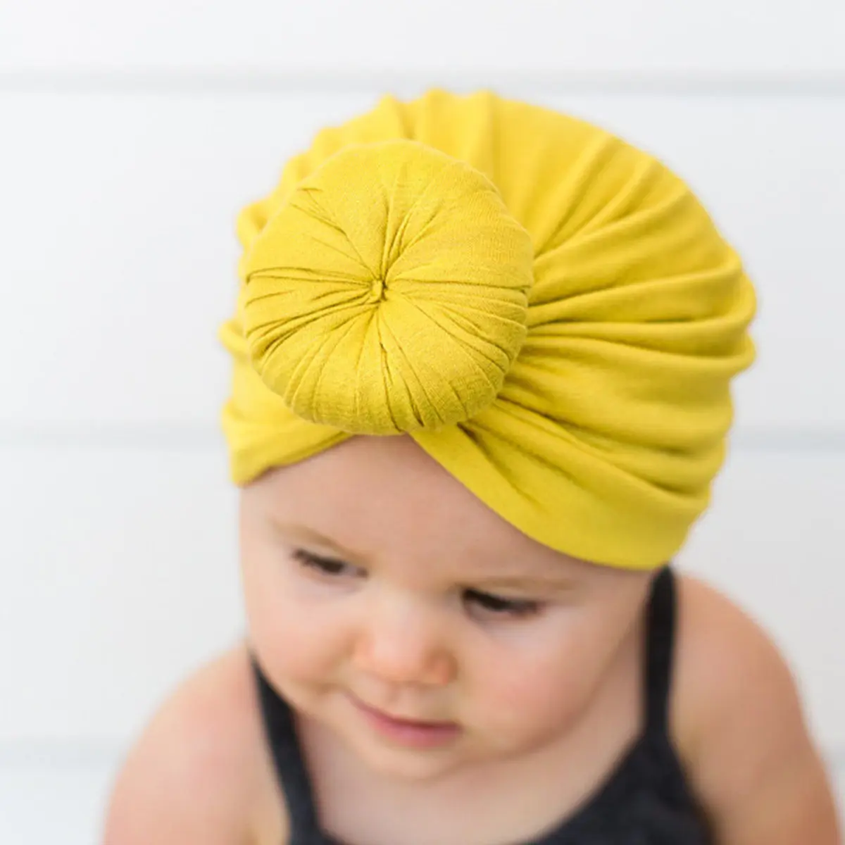 

Hat Bohemian Knot Wrap Newborn Hospital Hat for Girls Infant Turban Headband Soft Cotton Blend Photo Shoot