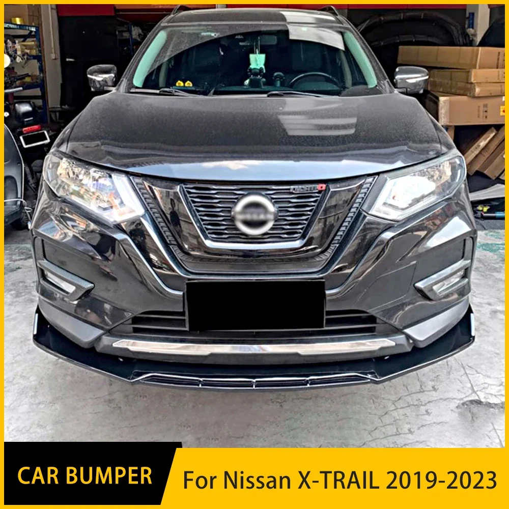 For Nissan X-Trail 3Pcs Front Bumper Lip Split Spoiler Diffuser Deflector 2019-2023 High Quality Sports Modification Accessory