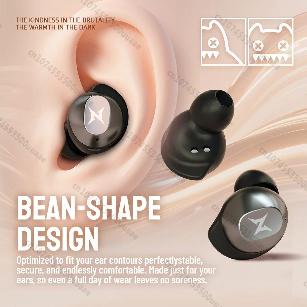 ZOMBIES CAT B12 Bean Design Invisible Earbuds Wireless Bluetooth Sports Earphones In-Ear Deep Bass Headphone with Sport Lanyard