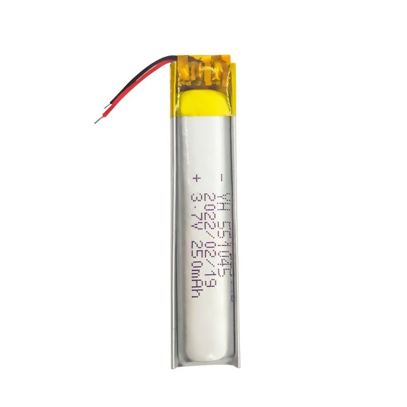 buy more will cheap 551045 polymer lithium battery 250mah 3.7v lighting audio toy beauty device soft pack lithium battery