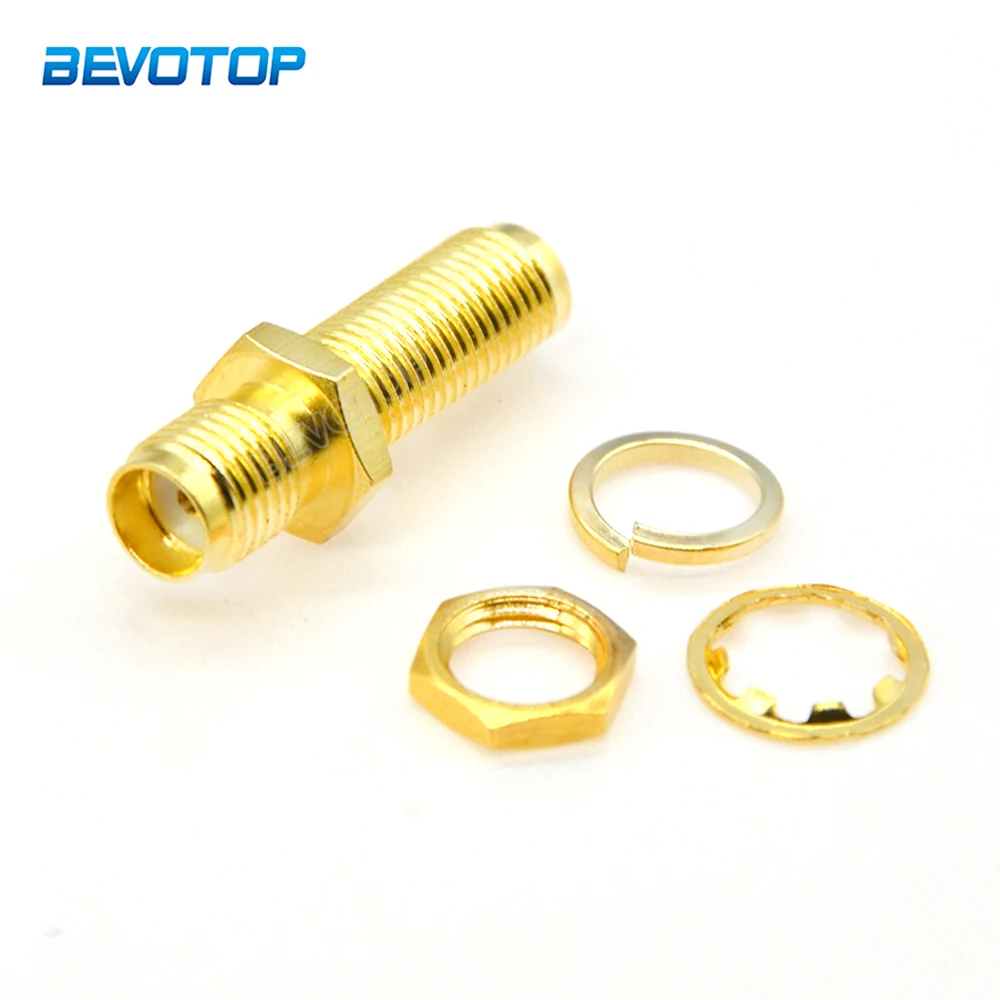 

10Pcs/Lot SMA Female to SMA Female Straight RF Coaxial Connector SMA Jack Bulkhead Panel Mount Gasket O-Ring Adapter