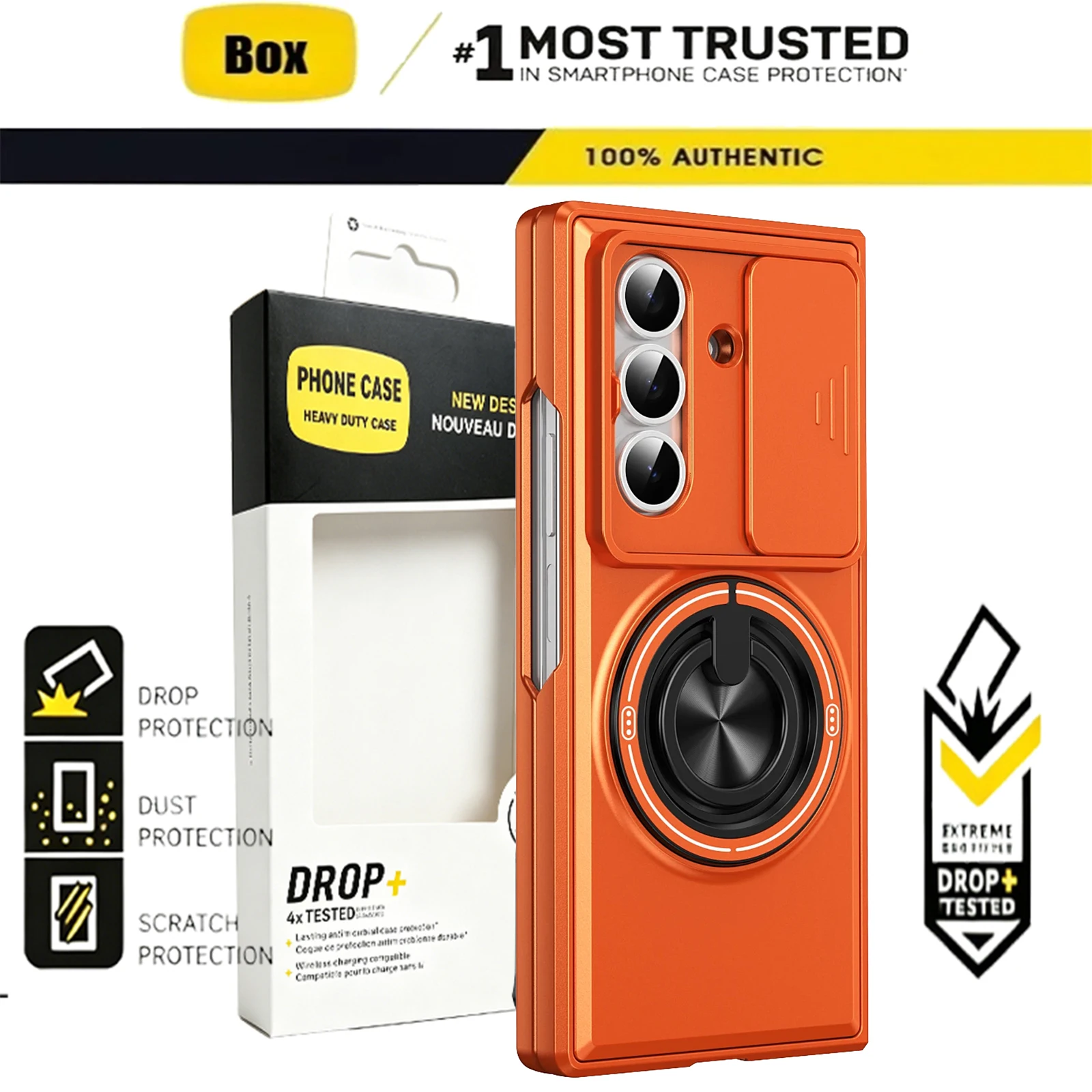 Military Shockproof Armor OTT-Box Slide Camera Case For Samsung Galaxy Z Fold 8 Ultra 7 6 5 Upright Stand Magnetic Protect Cover