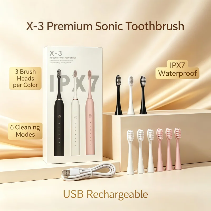 2026 New Cleaning toothbrush with 6 cleaning modes, sonic electric toothbrush, USB charging, teeth whitening function