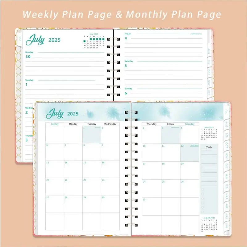 2025 Planner Notebook 365 Days Calendar Agenda Planner A5 Diary Notepad Weekly Goal Habit Tracker Schedules Organizer