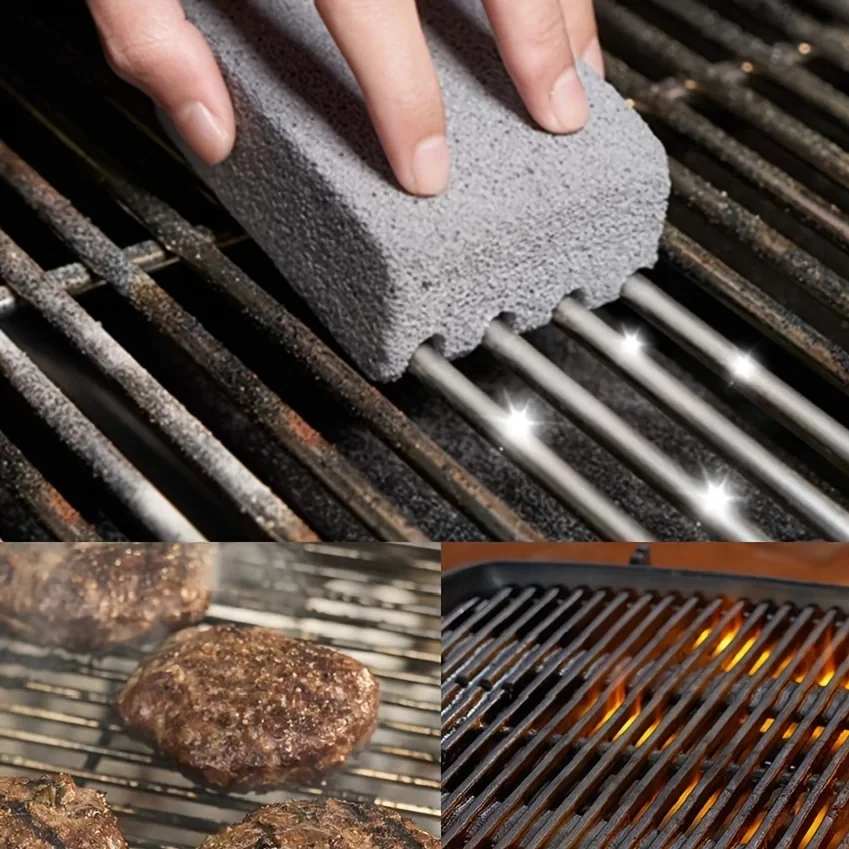 1pc BBQ Grill Cleaning Brush Brick Block Barbecue Cleaning Stone Pumice Brick For Barbecue Rack Outdoor Kitchen BBQ Tools