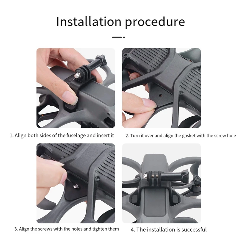 For DJI Avata 2 Upper Expansion Bracket Adapter Sports Camera Fixed Snap-On Holder