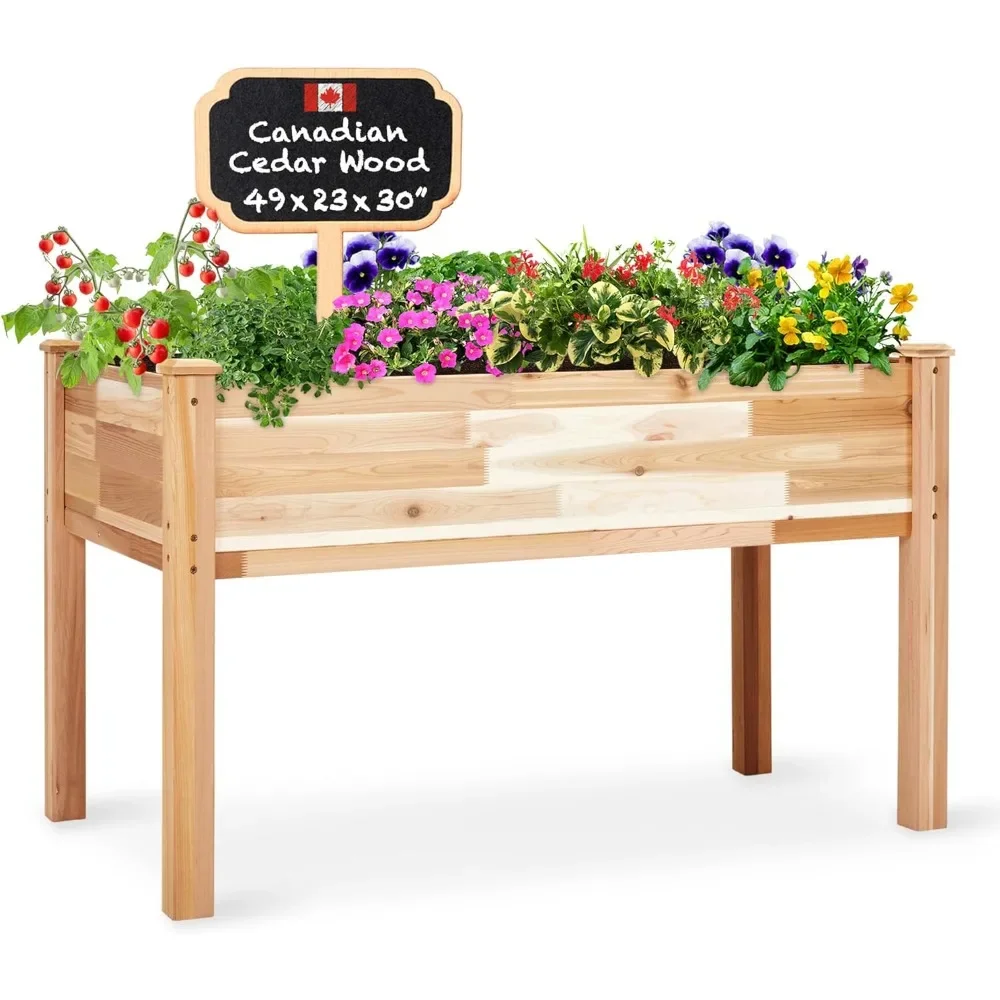 

Outdoor Garden Planting Beds, Elevated Wood Planter for Growing Fresh Herbs, Vegetables, Flowers, Succulents, Outdoor Planter