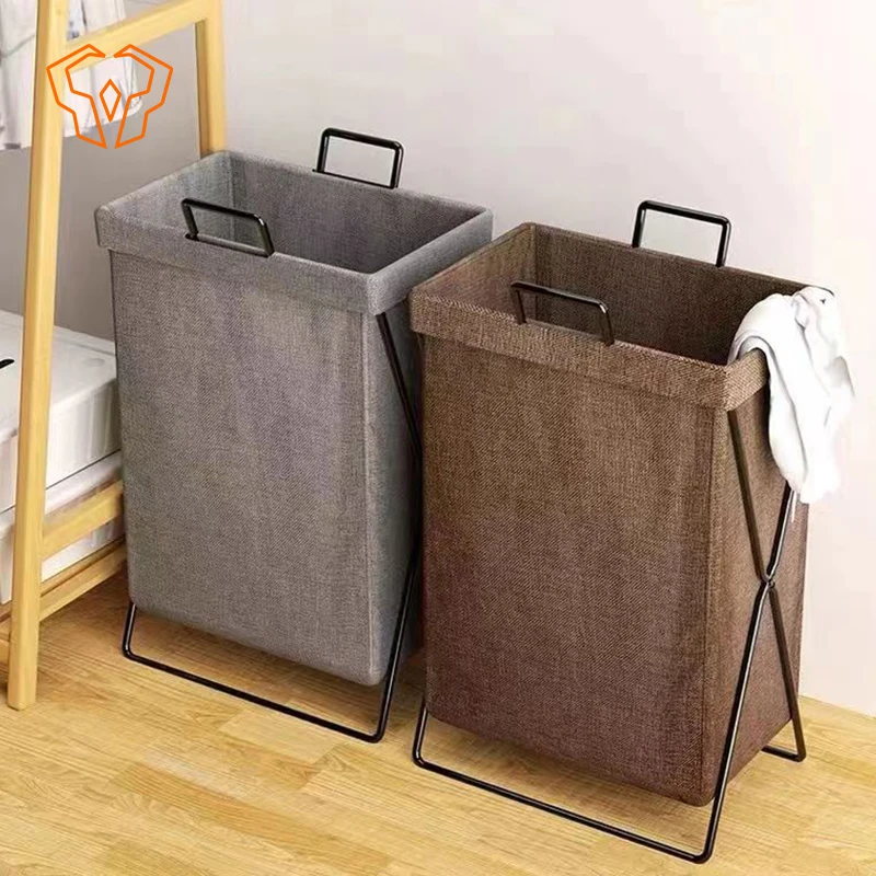 Dirty Clothes Basket Foldable Bathroom Storage Basket Canvas Resistant To Stains Light Luxury for Bathroom Use Clothes Bucket