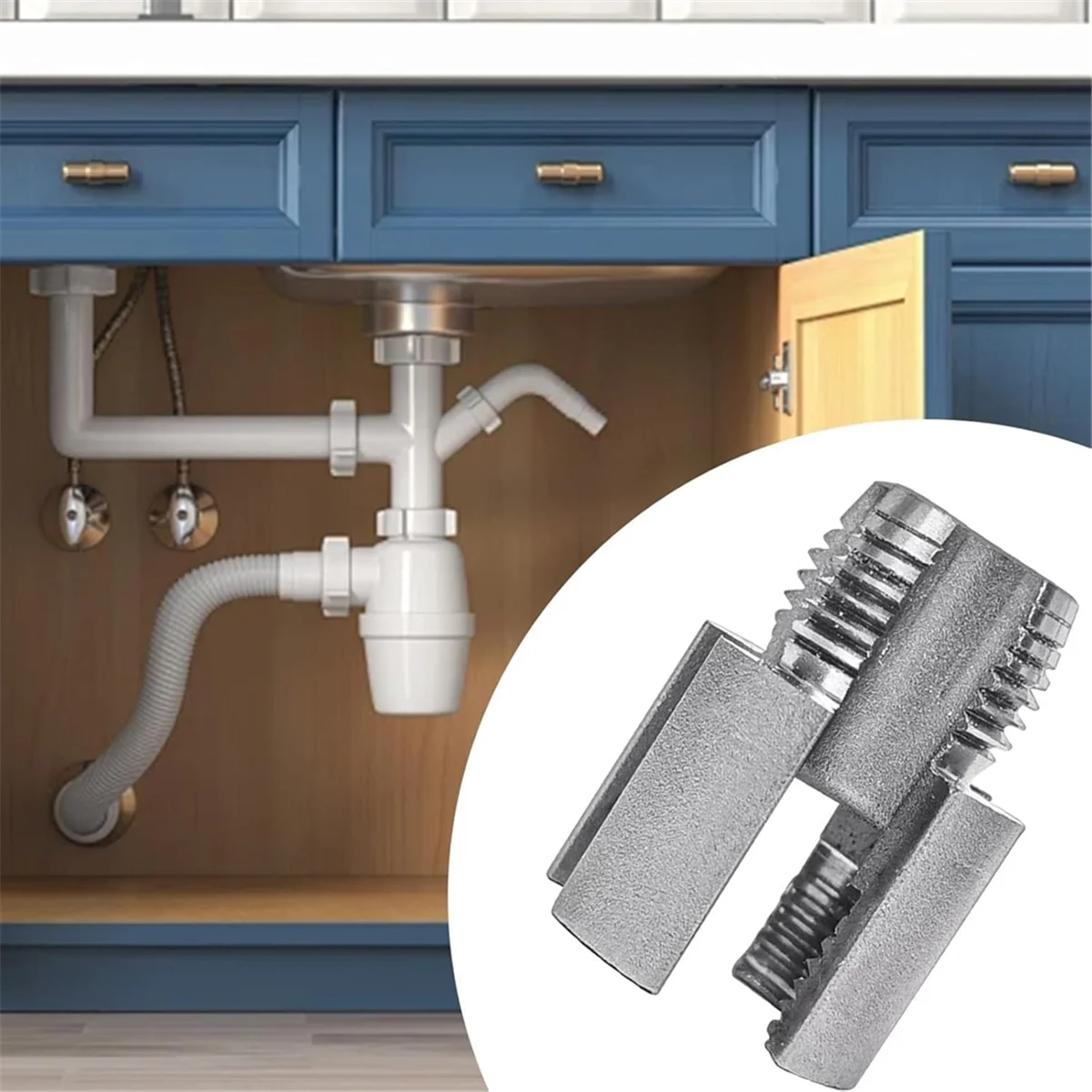 BAAQ 통합 내부 및 외부 파이프 스레딩 도구, 1/2in 3/4in, 가정용 드릴 호환 PVC 및 플라스틱 파이프 스레더 키트