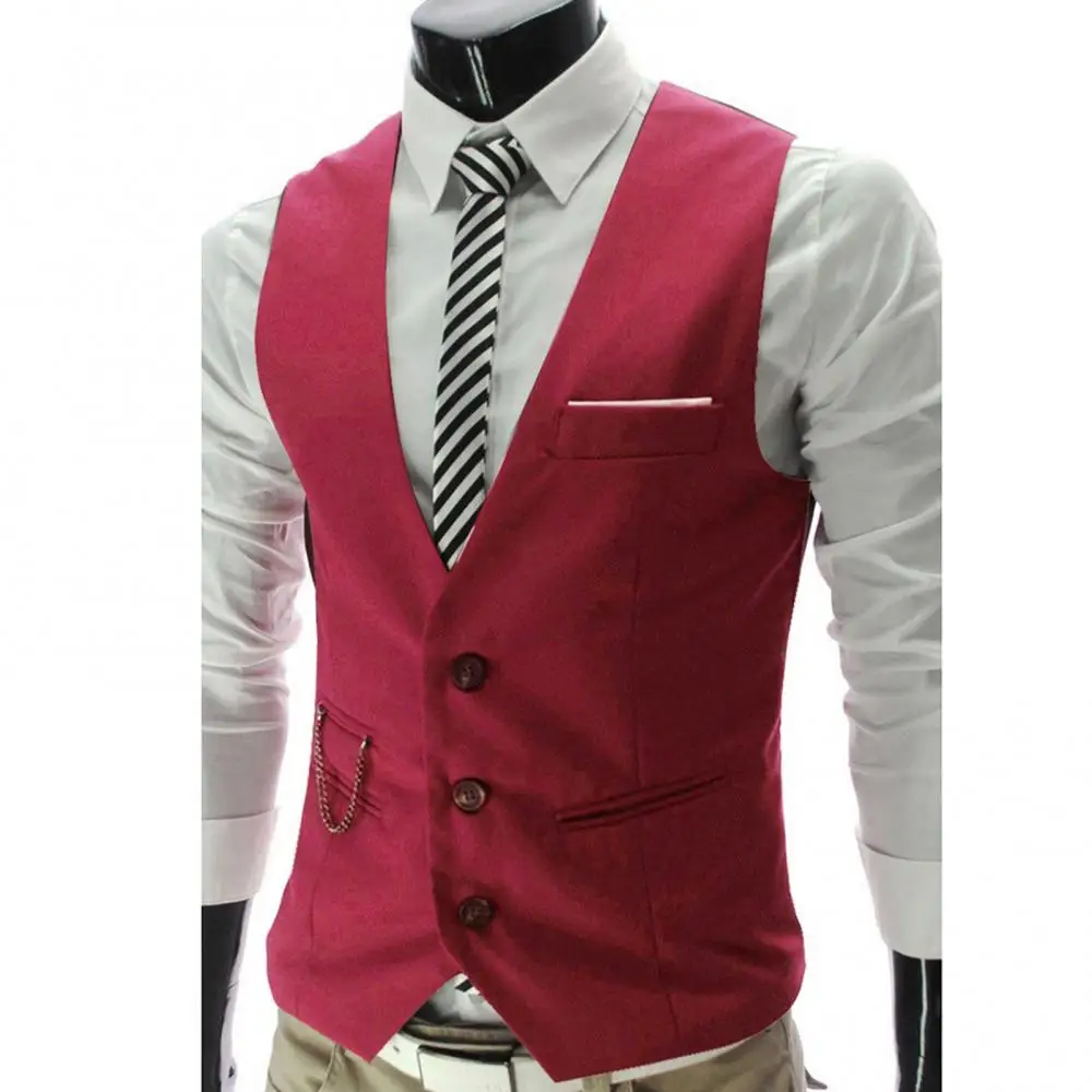 New Arrival Dress Vests For Men Vest Slim Fit Mens Suit Vest Male Waistcoat Gilet Homme Casual Sleeveless Formal Business Jacket