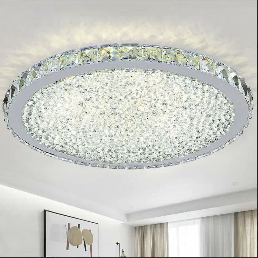 

Modern Circular Creative Ceiling Light Simple k9 Crystal Lamp For Home Living room Bedroom Restaurant With LED Bulbs 110v-260v