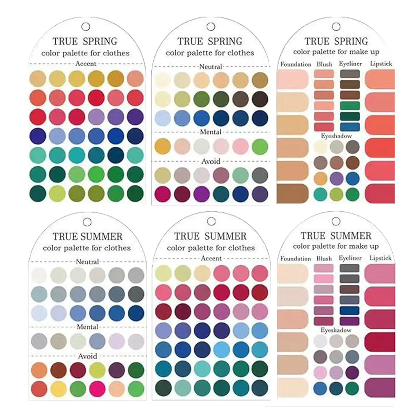 Personal Color Palette Cards Clothes Coloring Analysis Matching Template Portable Color Template Guide for Professional Studio