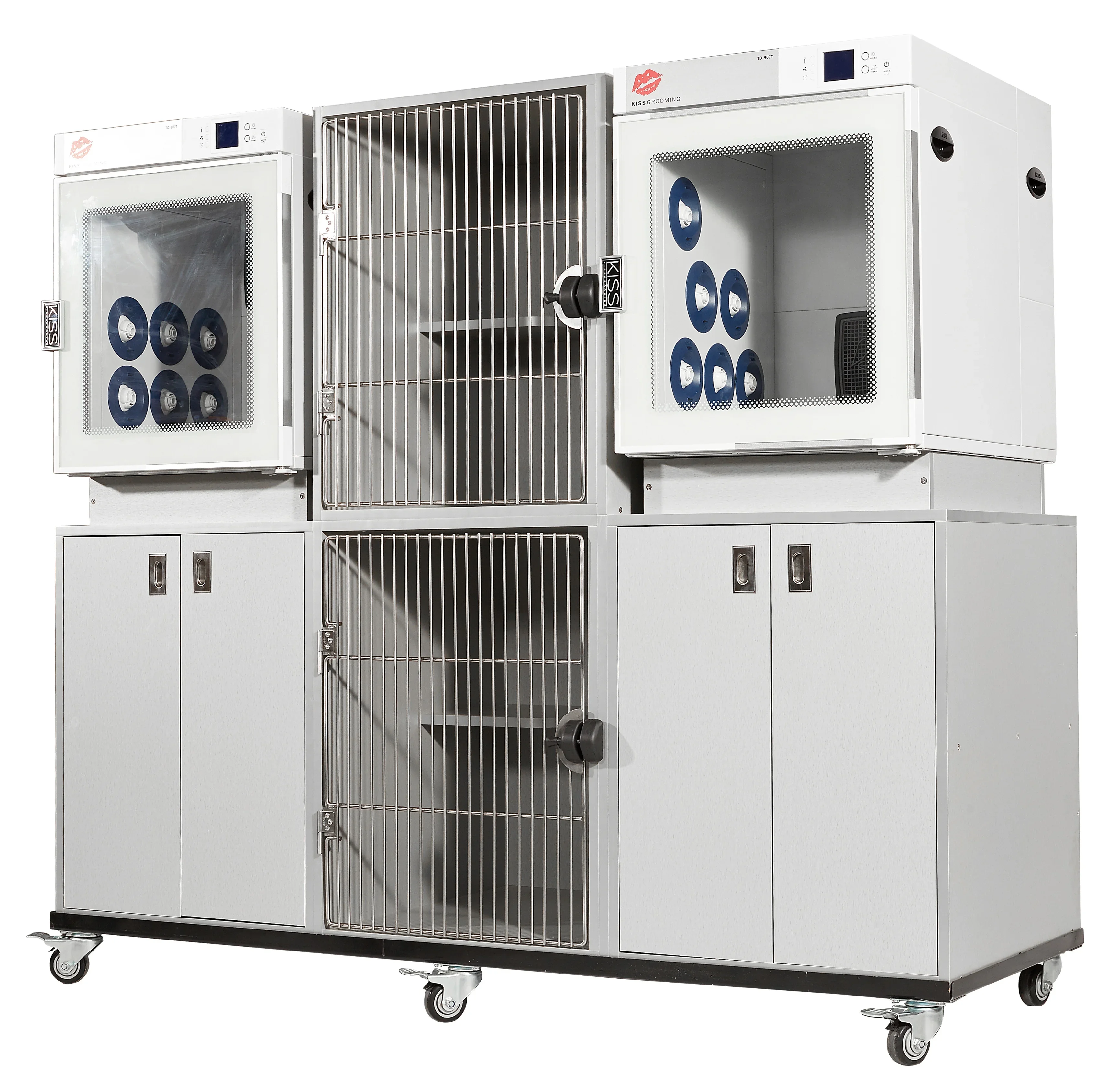 Factory Wholesale Large Wooden Cat Condo Cabinet Enclosed Cat House for Pet Salons Cat Cafes Indoor Multi Cats Lab Use