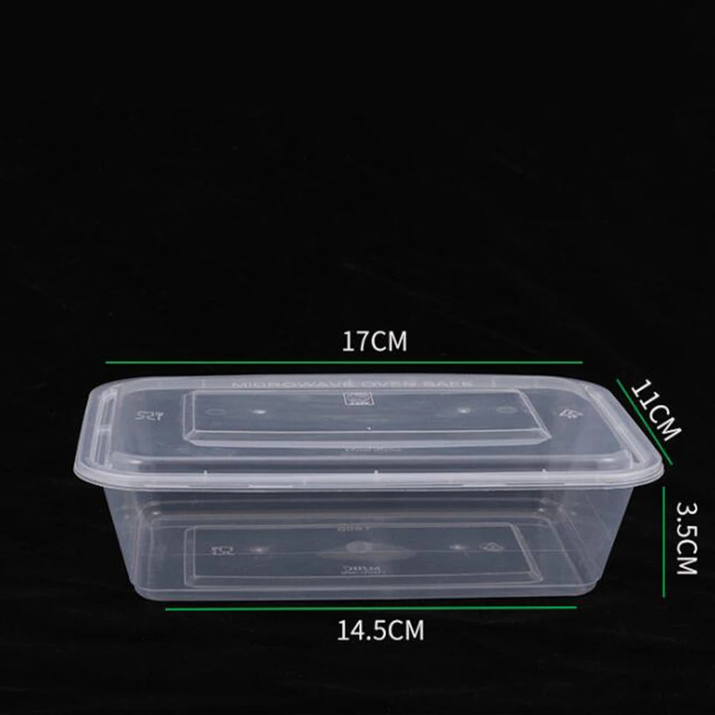 

50 Pcs Disposable Lunch Box Take Out Boxes Containers for Food Fruit Carry Convenient