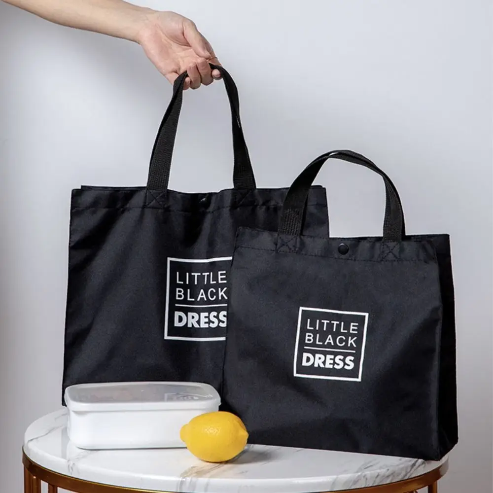 Durable Oxford Cloth ECO Friendly Shopping Bag Reusable Large Capacity Black Tote Bag Foldable Shopper Handbag Shoulder Bag