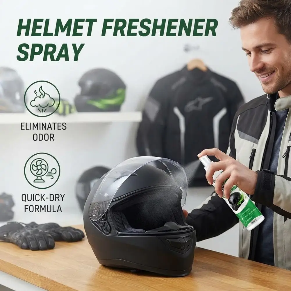 100ml Helmet Deodorizer Spray Odor Neutralizing Quick-Dry Freshener for Motorcycle, Bike, Skate and Sports Helmet Liners & Pads