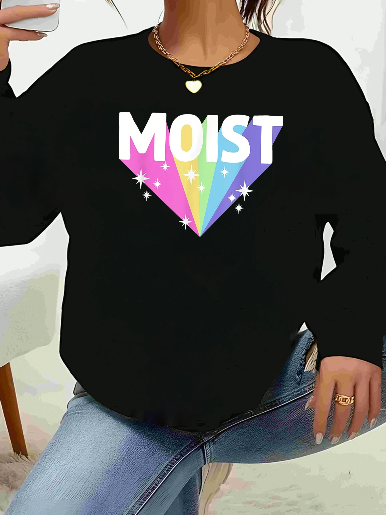 

Топ с длинными рукавами и радужным влажным принтом, праздничная повседневная одежда, женская мода