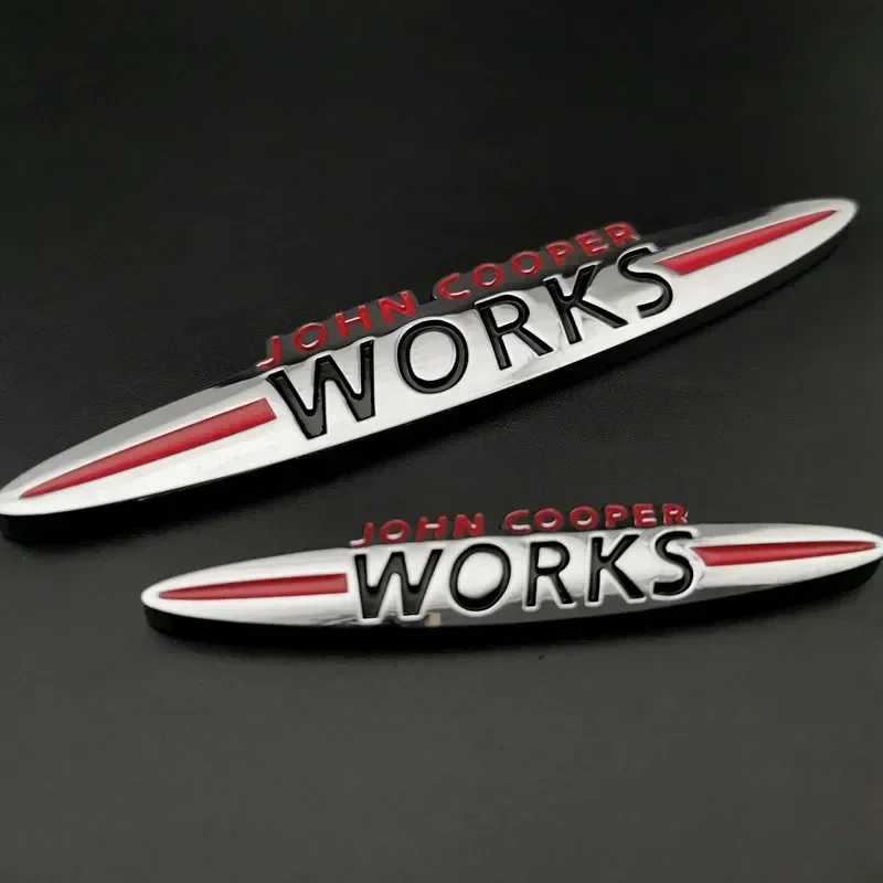Chrome MINI JCW John Cooper Works Front Grill Emblem Badge Sticker Decals for Clubman Countryman R50 R52 R53 R55 R56 R57 R58 F55