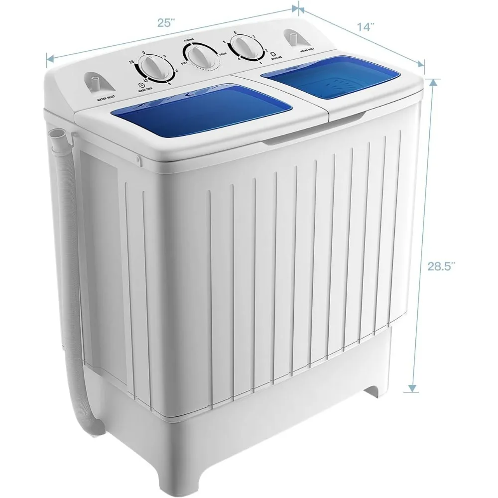 Washing Machine, 20 Lbs Twin Tub Washer & Spinner, 11 lbs   washing & drying to done the same time, Portable Laundry Washer