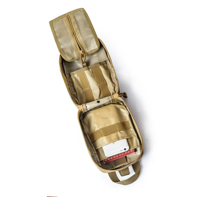 Kit di pronto soccorso di sopravvivenza contenitore da viaggio in tessuto Oxford marsupio tattico impermeabile borsa sicura per attrezzatura da campeggio per arrampicata all'aperto